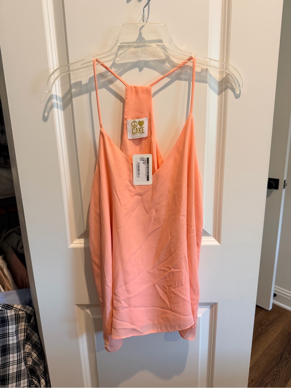 Cake Peach Slip Camisole with Racerback Detail